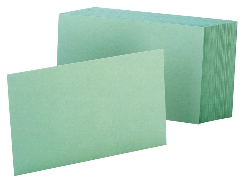 Oxford Oxford Blank Color Index Cards 3 x 5 Green 100 Per Pack 7320 GRE