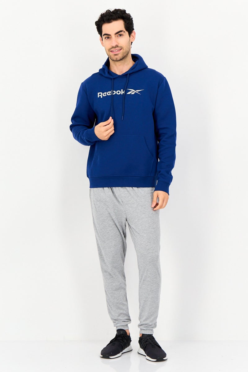 Reebok هودي رياضي للرجال بأكمام طويلة مناسب للخارج، أزرق - Image 4