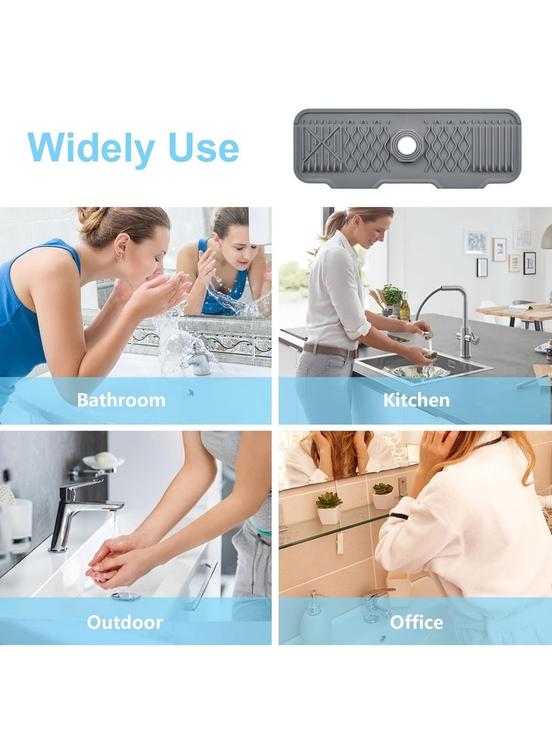 HOMESTAR Silicone Faucet Mat, Kitchen Sink Splash Guard, 5°slope Anti-Slip Silicone Faucet Handle Drip Catcher Tray, Kitchen Accessories Sink Mat Sink Protectors for Bathroom - Image 5