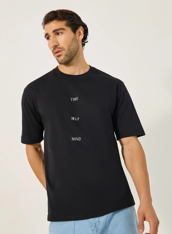 Styli Styli Graphic Print Round Neck Oversized T-Shirt