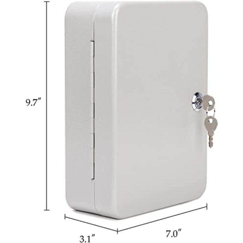 Metal Key Box Wall Mount Key Storage Organizer for Home Office Garage Steel Construction with 48 Color-Coded Key Tags Holds Up to 48 Keys - Image 3