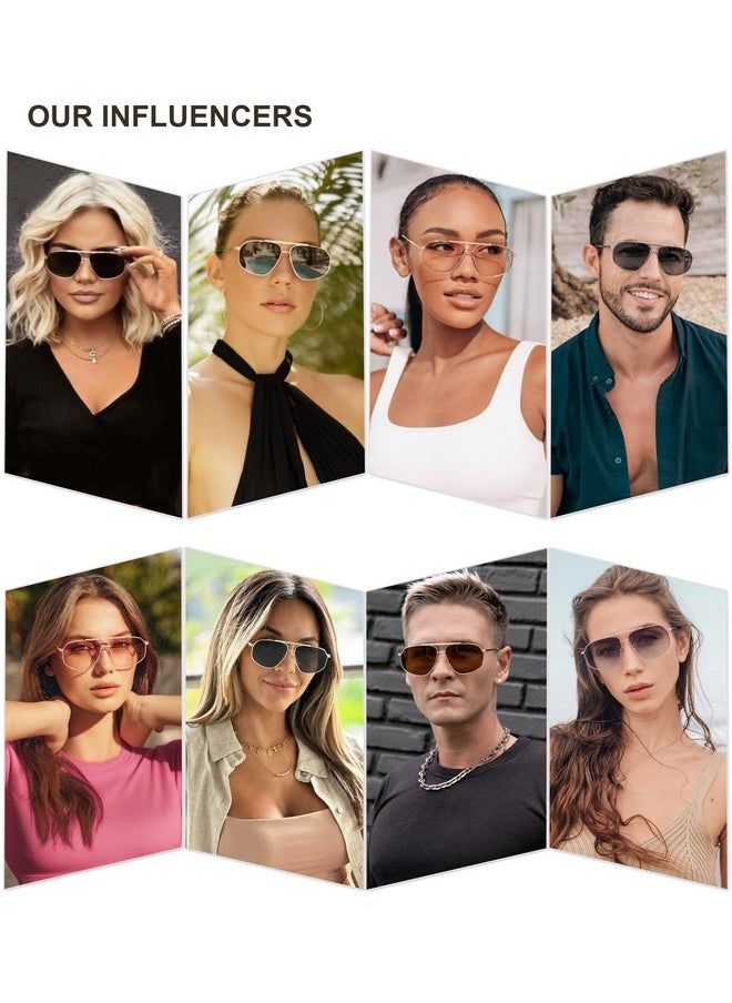 Sojos Classic Retro Aviator Sunglasses For Women Men Vintage Hexagonal Metal Frame Uv400 Lenses Sj1200, Silver/Gradient Blue  - Image 3