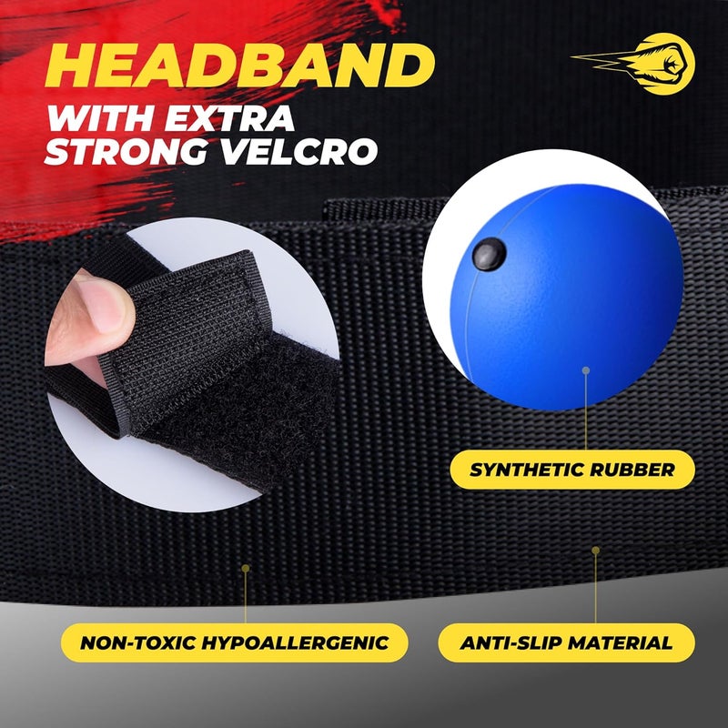 BOXERPOINT Boxing Reflex Ball for Adults and Kids - React Reflex Balls on String with Headband, Carry Bag and Hand Wraps - Improve Hand Eye Coordination, Punching Speed, Fight Reaction - Image 3