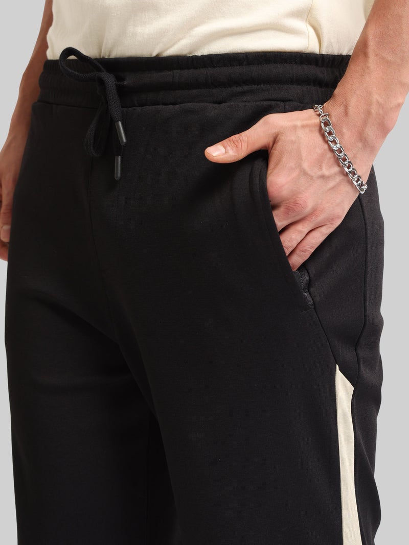 Maniac Mens Colorblock Light Grey and Black Baggy Fit Cotton Trackpant - Image 4