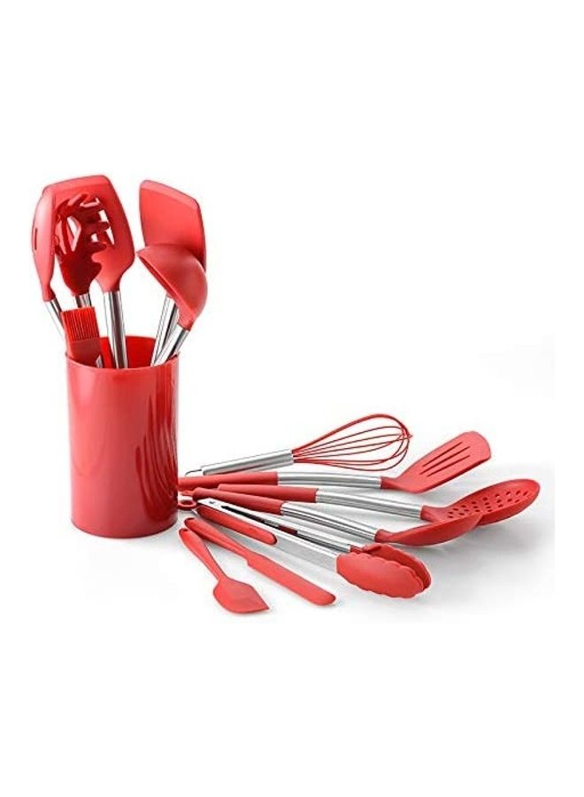 طقم أدوات مطبخ من السيليكون - من 13 قطعة أحمر one sizeسم - Image 1
