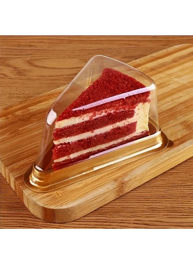Golden Disposable PET Cake Slice Containers 50 Pack with Flip Top Lids - Image 2