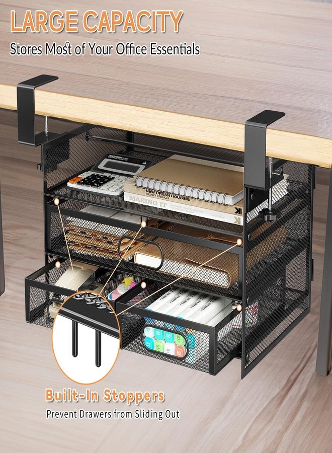 NiOffice Under Desk Drawer Organizer, Large Under Desk Storage Side Drawers for Home & Office, L12.9xW9.6xH8.1 Drill-Free Clamp-on Installation, Spacious Storage for Office Supplies, Papers - Image 5