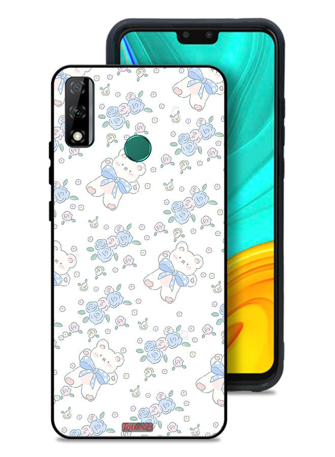Tolwak Huawei Y8s Protective Case Cover Cute Teddy Bear And Flowers Icon - Image 1