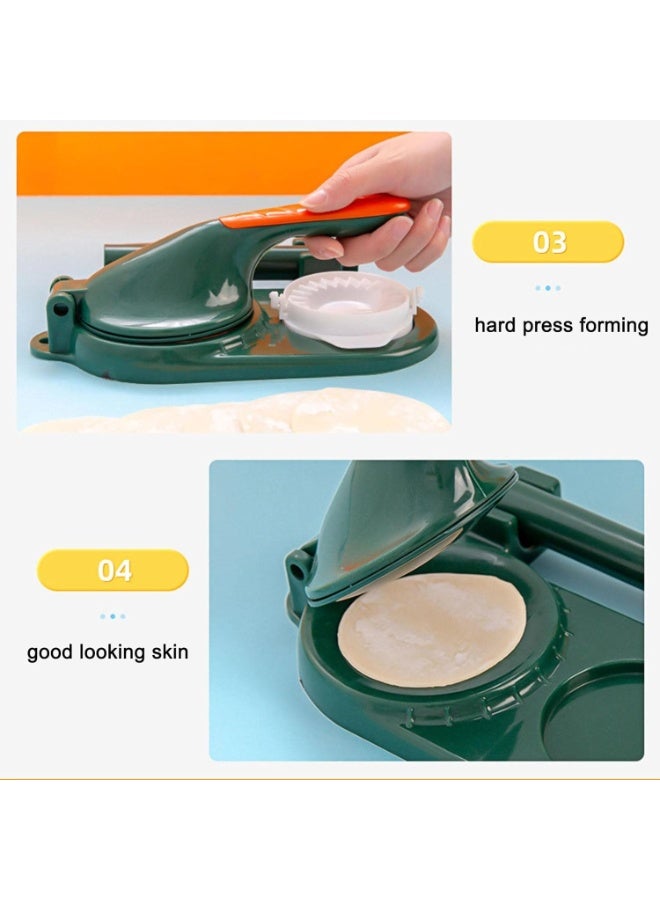 كيمايا مكبس صنع الزلابية اليدوي - آلة سريعة وسهلة الاستخدام لصنع الزلابية والرافيولي والونتون والبيروجي وعجينة المعجنات للمطبخ المنزلي واللفائف الإيطالية (أخضر) - Image 4