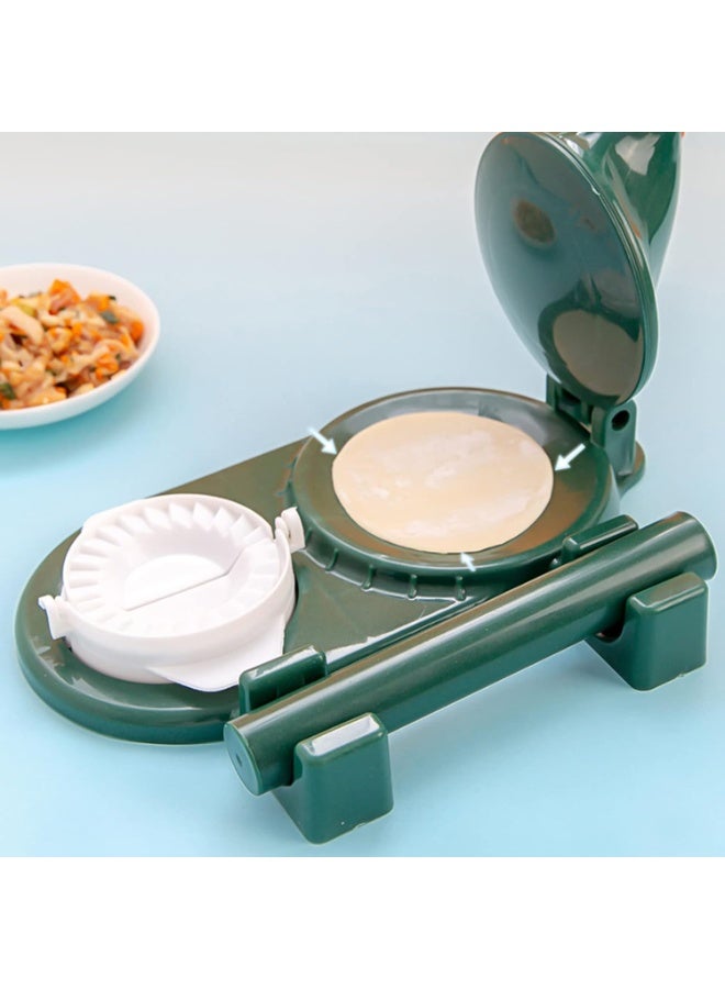 كيمايا مكبس صنع الزلابية اليدوي - آلة سريعة وسهلة الاستخدام لصنع الزلابية والرافيولي والونتون والبيروجي وعجينة المعجنات للمطبخ المنزلي واللفائف الإيطالية (أخضر) - Image 2