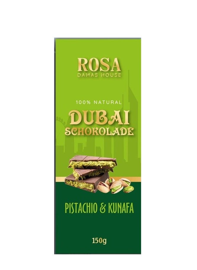 Rosa Damas House Dubai Chocolate- Kunafa & Pistachio- 150 Grams 