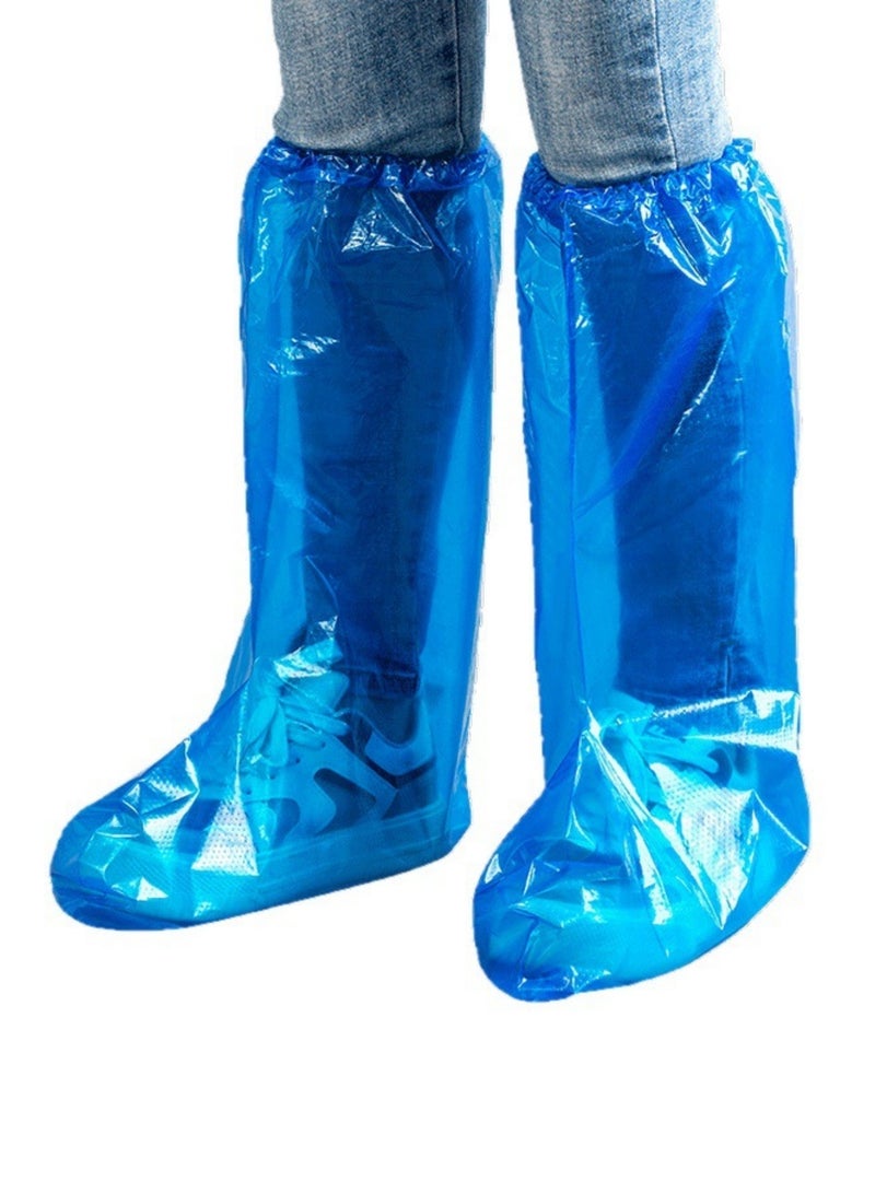saykfoe 40 Pcs Disposable Shoe Covers and Thicker Boot, 70cm Rainy Day Outer Wear Shoe Cover, Waterproof Sandproof Anti-Slip Overshoe (20 Pairs), Farm Shoe Cover Outdoor Indoors Overshoes (Blue) - Image 1