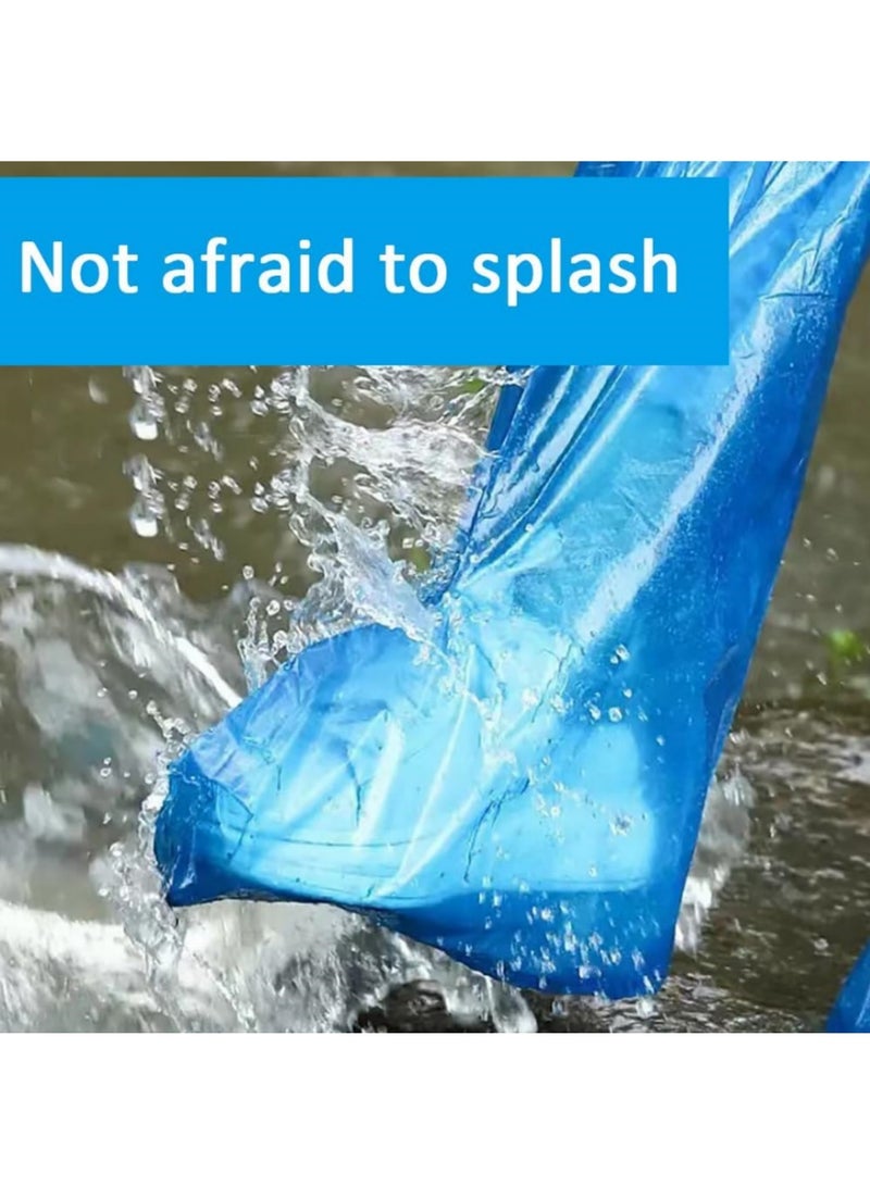 saykfoe 40 Pcs Disposable Shoe Covers and Thicker Boot, 70cm Rainy Day Outer Wear Shoe Cover, Waterproof Sandproof Anti-Slip Overshoe (20 Pairs), Farm Shoe Cover Outdoor Indoors Overshoes (Blue) - Image 5