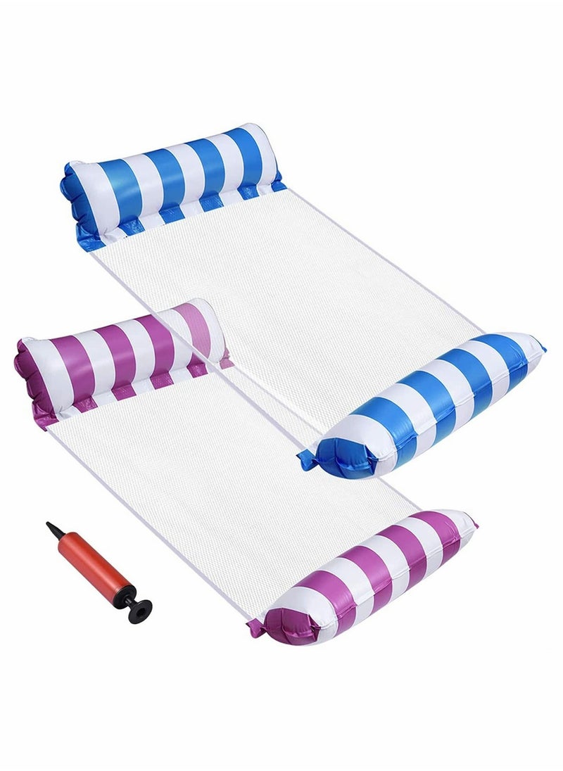 KASTWAVE - Pool Floats Adult Size, 2 Pack 4 in 1 Inflatable Pool Float Pool floaties with Air Pump, Fun Water Toys as Pool Lounger, Pool Hammock, Chair, Pool Raft, Lake Floats for Swimming Pool - Image 1