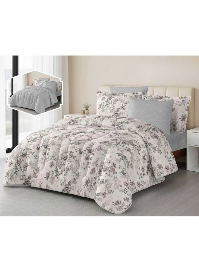 SMART HOME Luxury Summer Hotel Double Bed Set, 6 Pieces – Quilted Comforter Set with Soft Filling – Double Comforter with Fitted Sheet, 2 Pillowcases, and 2 Square Cushion Covers – Cool and Comfortable Summer Bedspread – Elegant Hotel Bedding Set for Bedrooms – Size 250x230 cm – High Quality, Suitable for Everyday Use and Hotels – Made of Microfiber - Image 4