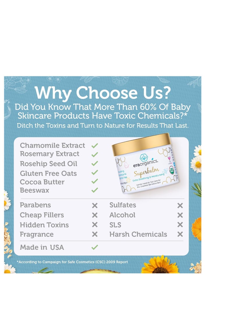 Era Organics - Era Organics Healing Ointment for Babies - USDA Certified Organic Natural Gentle Moisturizer for Sensitive Skin Prone To Baby Eczema, Cradle Cap (Infant Seborrheic Dermatitis), Rashes, Hives & More - Image 1