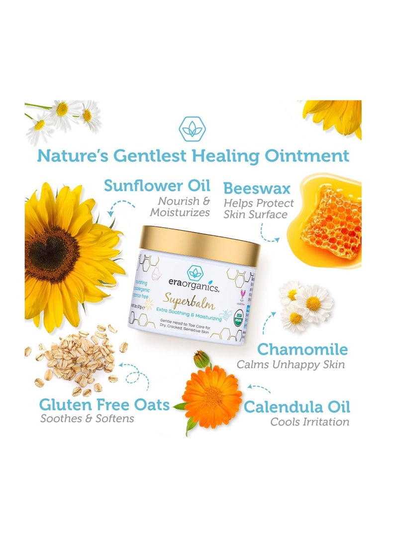 Era Organics - Era Organics Healing Ointment for Babies - USDA Certified Organic Natural Gentle Moisturizer for Sensitive Skin Prone To Baby Eczema, Cradle Cap (Infant Seborrheic Dermatitis), Rashes, Hives & More - Image 1