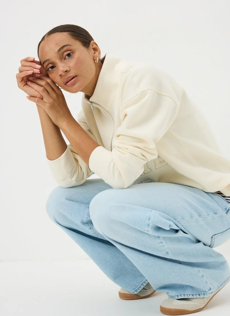 Matalan Cream Half Zip Sweatshirt