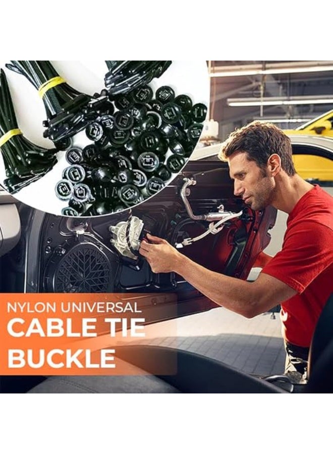 TSWCBYYLB Multifunctional Nylon Universal Cable Zip Tie Buckle Clips for Car Daily Repair (100Pcs) - Image 2