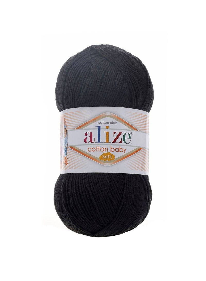 ALIZE Cotton Baby Soft Yarn 60 Black