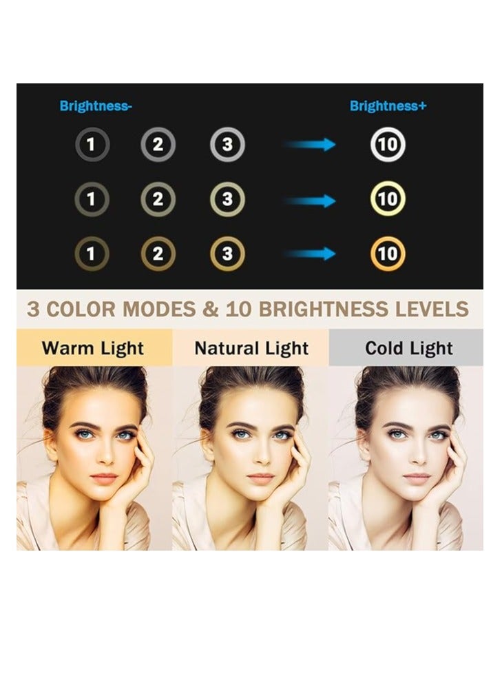 TECOOL Ring Light with Tripod Stand & Phone Holder 18 inch Dimmable LED Selfie Circle Light with 3 Color and 10 Brightness Level for YouTube/TikTok/Live Streaming/Video Shooting/Makeup, Bluetooth, USB  - Image 3