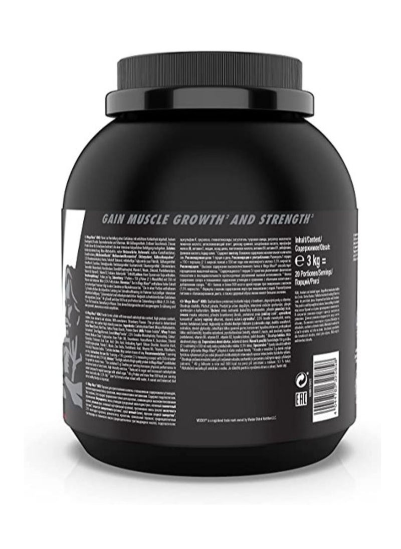 Weider - Mega Mass 4000 3 Kg Weight Gainer with Protein, Creatine, Carbohydrate, Low Sugar, Vitamins and Minerals, Strawberry Flavour - Image 1