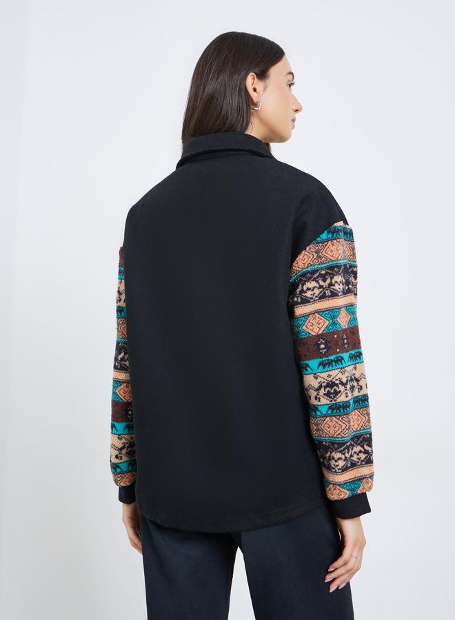 تايك تو جاكيت نسائي بطبعة بوهيمية وأزرار أمامية - Image 5