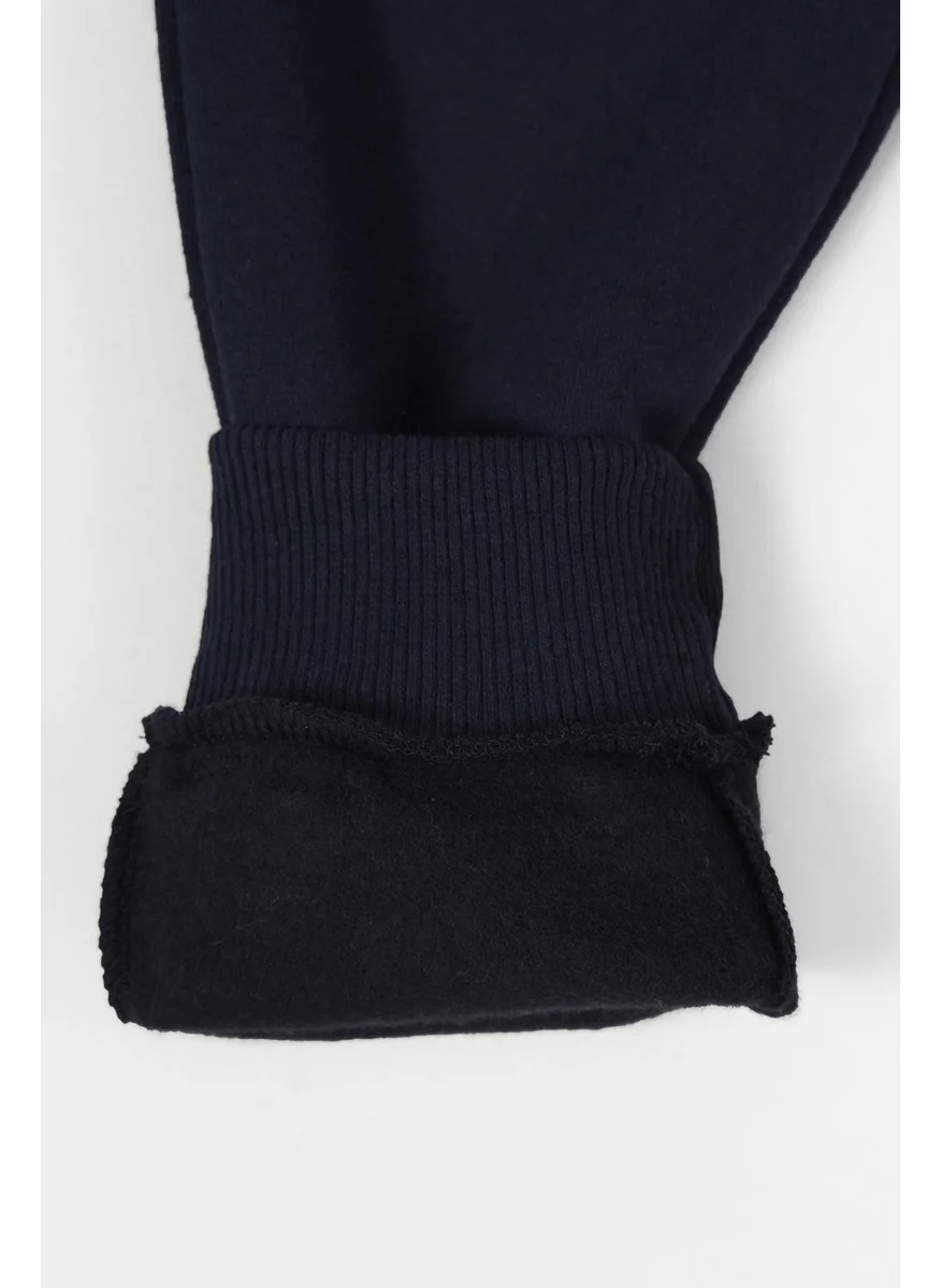 mmetalic Metalic Black-Anthracite Thick Cotton Elastic Waist and Leg Pocket 2-Pack Boy's Tracksuit Bottoms