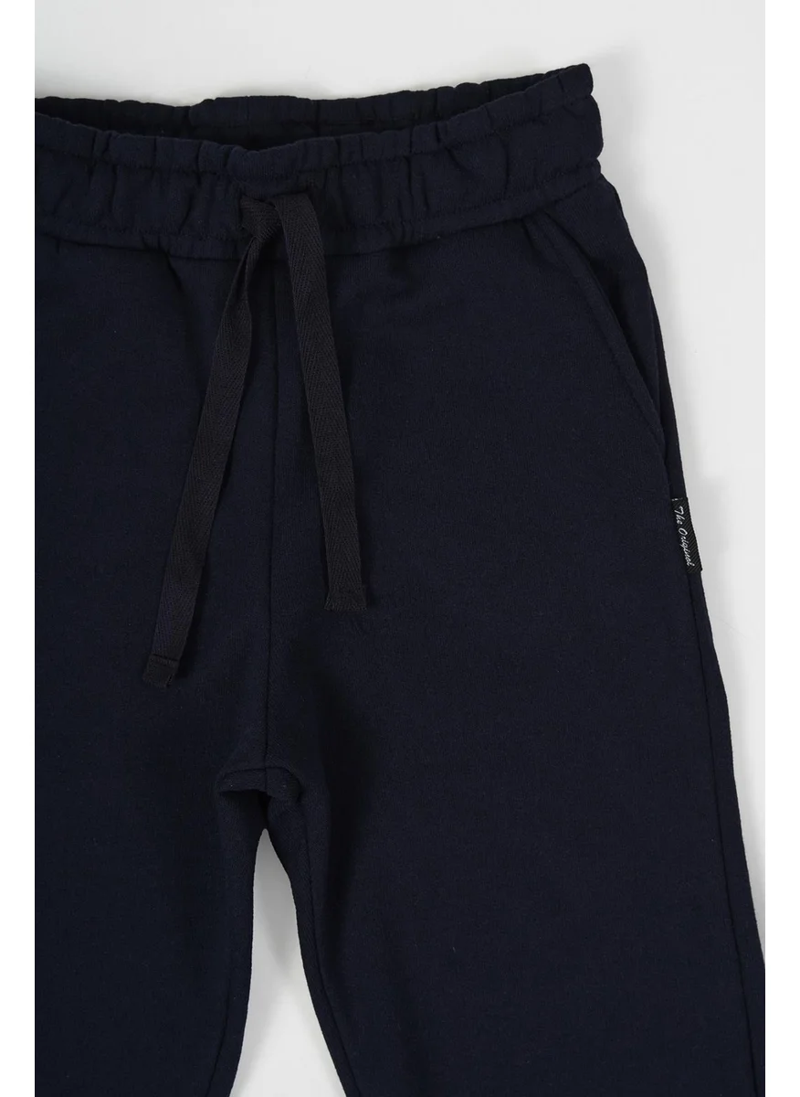 mmetalic Metalic Black-Anthracite Thick Cotton Elastic Waist and Leg Pocket 2-Pack Boy's Tracksuit Bottoms