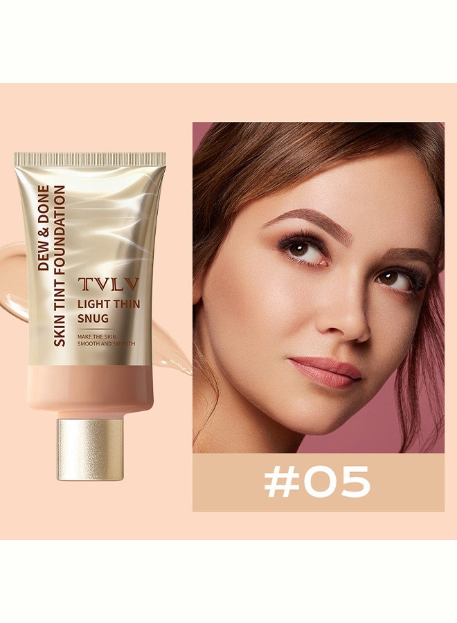 TVLV Colorful Moisturizing Foundation Liquid - Lightweight, Smooth, Natural Blurring, Long-lasting and Waterproof Foundation Liquid 05# - Image 2