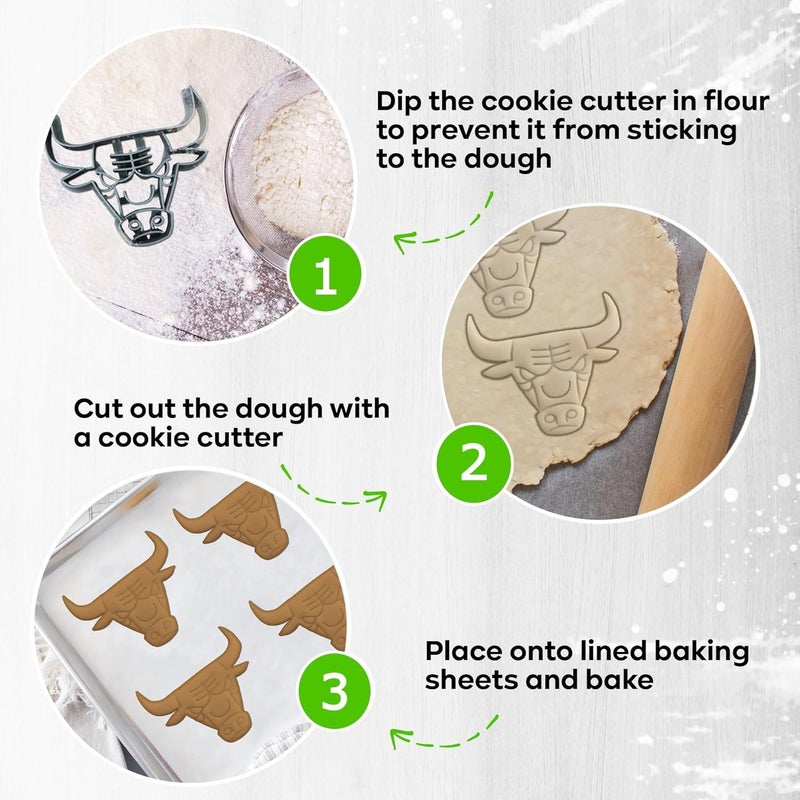 EROTNGO Bulls NBA Cookie Cutter Perfect for SportsThemed Parties Game Nights and Kids Birthday Celebrations Ideal for Baking and Stamp Supplies - Image 3