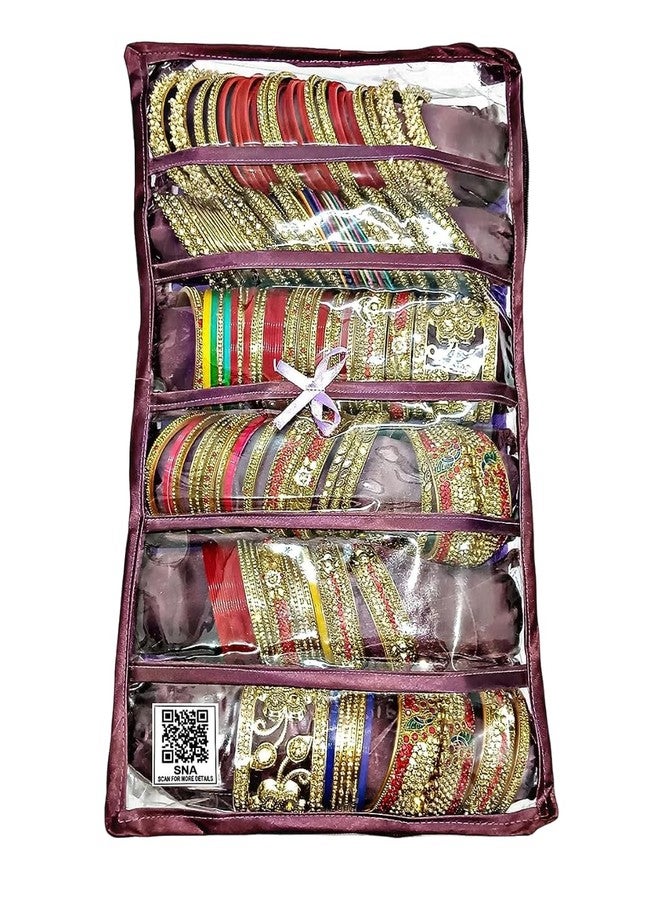 SNA صندوق مجوهرات أنيق من SNA بستة قضبان (بنفسجي) - حل تخزين أنيق - Image 1