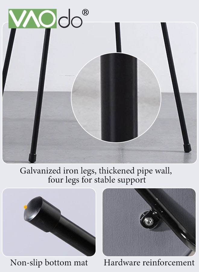 فاو دو كرسي طعام، كرسي بدون مساند للذراعين بأرجل فولاذية، كراسي طعام حديثة للمطبخ، كرسي بلاستيكي للصالة للمطبخ وغرفة الطعام وغرفة المعيشة كراسي جانبية رمادية - Image 4