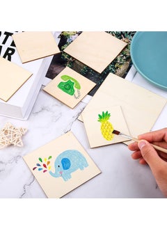 Rise-N-Shine Square MDF Pine Wood 12 inch Board for Art and Craft25mm Thick Unfinished Round Wood Slices for Resin Art Mandala ArtPyrography Painting Set of 10  - Image 3