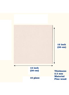 Rise-N-Shine Square MDF Pine Wood 12 inch Board for Art and Craft25mm Thick Unfinished Round Wood Slices for Resin Art Mandala ArtPyrography Painting Set of 10  - Image 2