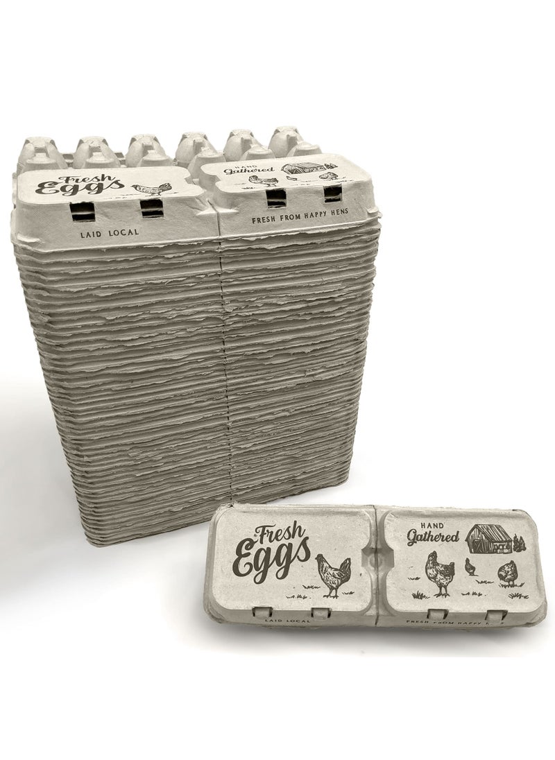 Henlay Half Dozen Empty Egg Cartons Bulk 50 Full Dozen Can Split to 100 Half Dozen Size Securely Holds 6 or 12 Extra Large Eggs 