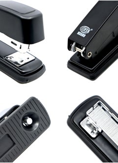 FIS FIS Metal Office Stapler with Max Capacity 100 Staple Pins, Full Strip No. 24/6&26/6 mm, depth 61 mm, 20 Sheets,Black -FSSFN5589BK  - Image 2