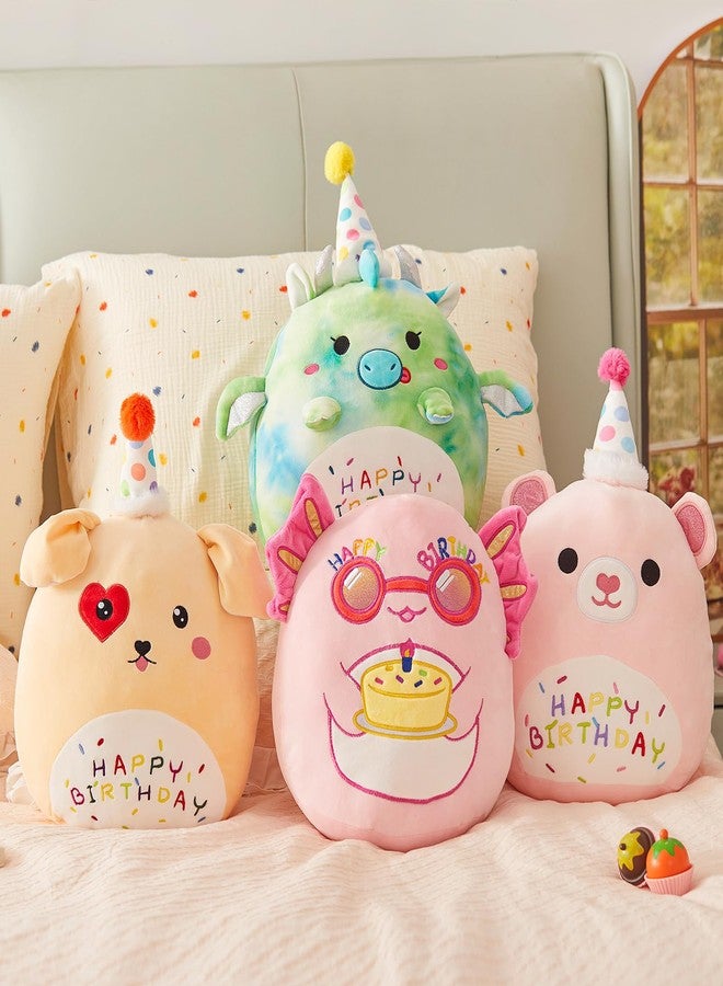 BSTAOFY 14'' Cute Happy Birthday Puppy Soft Plush Pillow Dog Stuffed Animal Birthday Gifts for Girls Boys Baby Kids - Image 3
