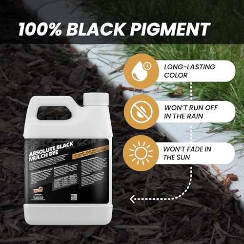 Not Rocket Sciences 32oz Absolute Black Mulch Dye - Covers up to 2,500 sq. ft., Liquid Mulch Dye Black, Premium Color Concentrate, Ideal for Landscaping, Renews Faded Rubber or Wood Chips, 100% Color Pigment - Image 3