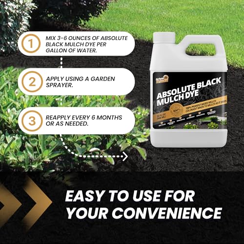 Not Rocket Sciences 32oz Absolute Black Mulch Dye - Covers up to 2,500 sq. ft., Liquid Mulch Dye Black, Premium Color Concentrate, Ideal for Landscaping, Renews Faded Rubber or Wood Chips, 100% Color Pigment - Image 5