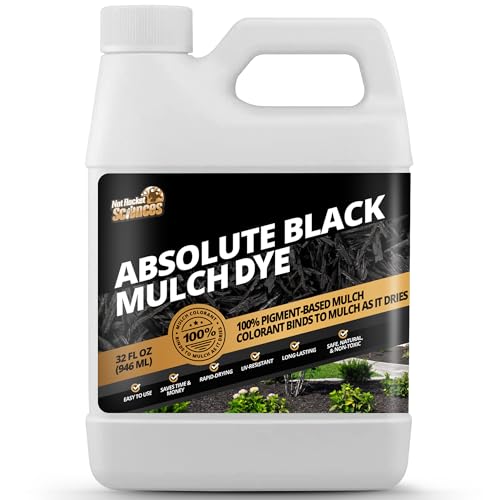 Not Rocket Sciences 32oz Absolute Black Mulch Dye - Covers up to 2,500 sq. ft., Liquid Mulch Dye Black, Premium Color Concentrate, Ideal for Landscaping, Renews Faded Rubber or Wood Chips, 100% Color Pigment - Image 1
