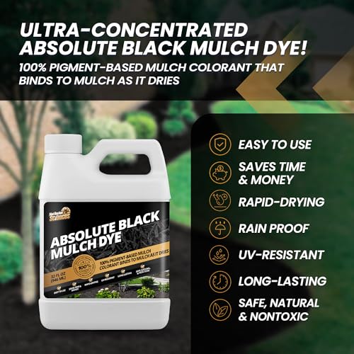 Not Rocket Sciences 32oz Absolute Black Mulch Dye - Covers up to 2,500 sq. ft., Liquid Mulch Dye Black, Premium Color Concentrate, Ideal for Landscaping, Renews Faded Rubber or Wood Chips, 100% Color Pigment - Image 2