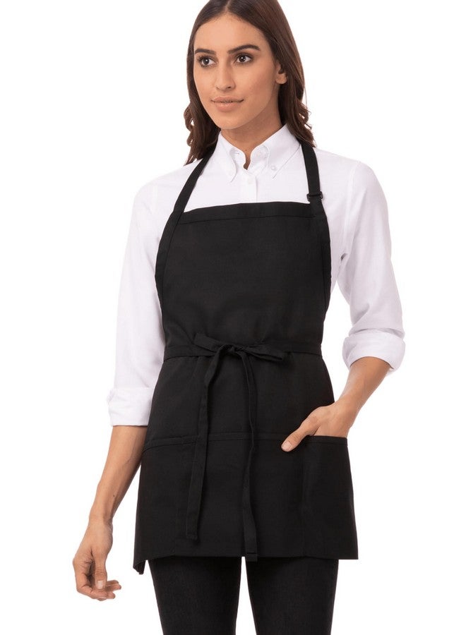 Chef Works Unisex Three Pocket Apron, Black, One Size - Image 1