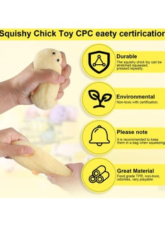 Dominy 4pcs Taba Soft Lifelike Chicken, Soft TPR Stress Relief Toy, Fidget Squeeze Toy for Anxiety Relief and Relaxation, Cuddly Soft Sensory Toy, Perfect Desk Toy(Chicken)  - Image 3