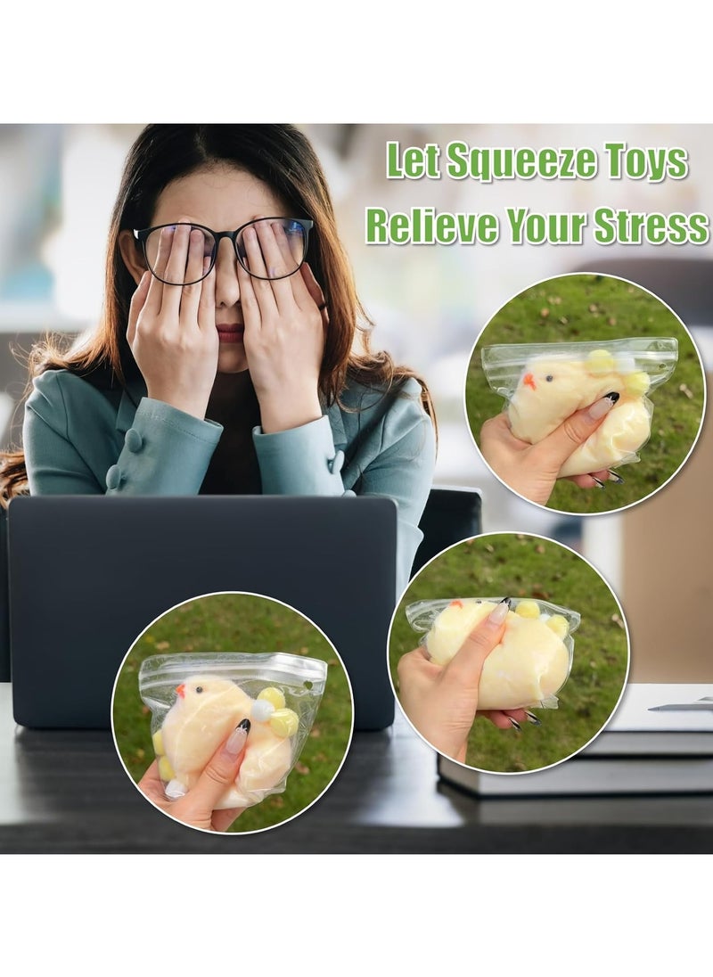 Dominy - 4pcs Taba Soft Lifelike Chicken, Soft TPR Stress Relief Toy, Fidget Squeeze Toy for Anxiety Relief and Relaxation, Cuddly Soft Sensory Toy, Perfect Desk Toy(Chicken) - Image 1
