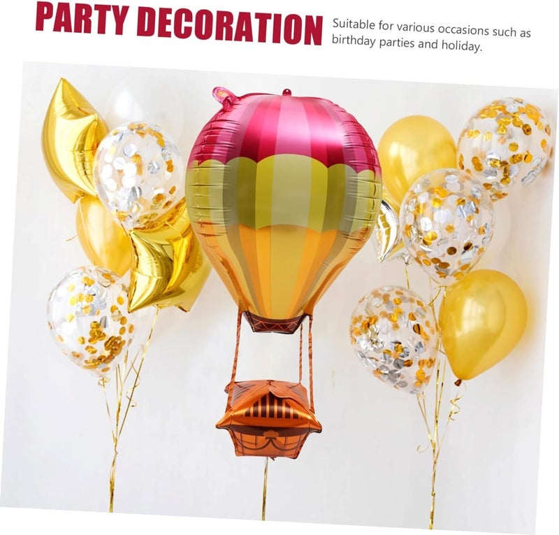 Atpata Funky 4pcs 35-inch Multicolor Hot Air Balloon Shape Foil Balloons for Turkey Istanbul Theme, Carnival, Kids & Adults Birthday Party, Baby Shower Decorations - Image 3