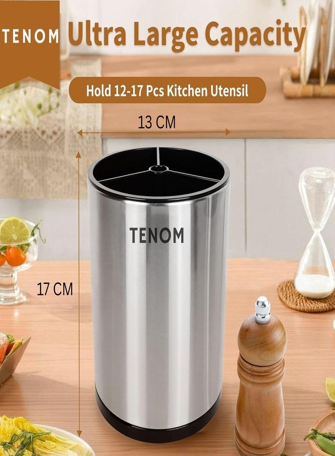 TENOM Stainless Steel Spoon Holder Stand for Kitchen, Cutlery & Utensil Organizer with Drainage, Spoon, Ladle & Spatula Holder - Image 2