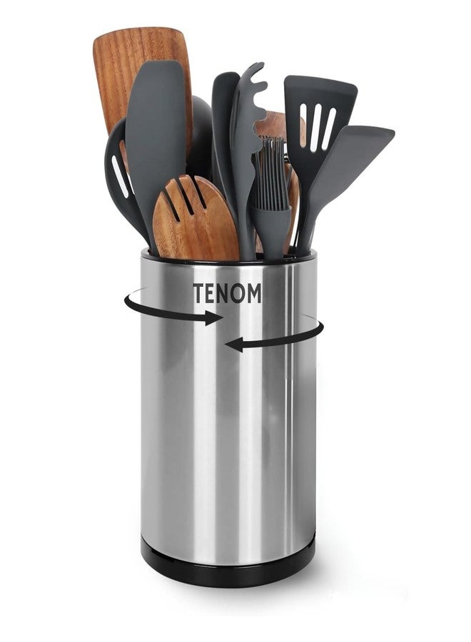 TENOM Stainless Steel Spoon Holder Stand for Kitchen, Cutlery & Utensil Organizer with Drainage, Spoon, Ladle & Spatula Holder - Image 1