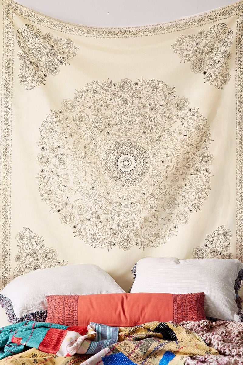 SheetKart Mandala Tapestry Wall Hanging, Medallion Indian Cotton Printed Floral Art, Wall Décor Tapestries - Large, Beige, 3.94 Inch - Image 3