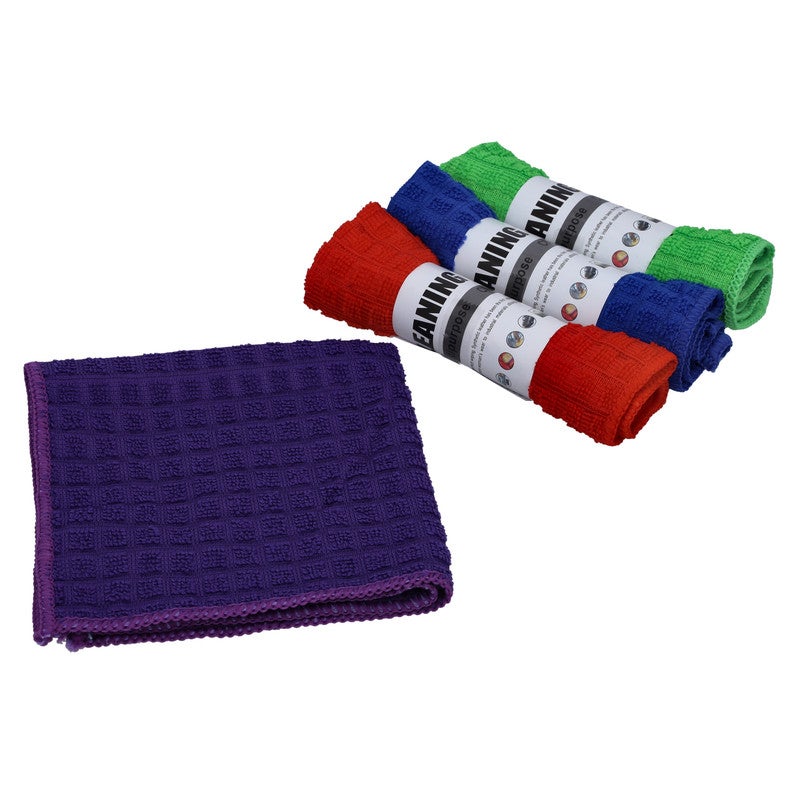 DELCASA 4 Piece Kitchen Towel Set Multicolour 30x30cm - Image 3